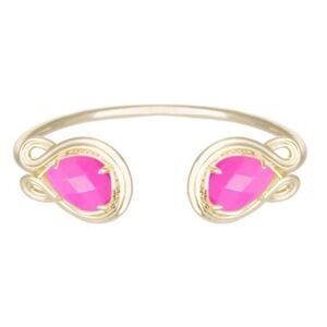Kendra Scott Andy Barbiecore Magenta Pink and Gold Pinch Bracelet